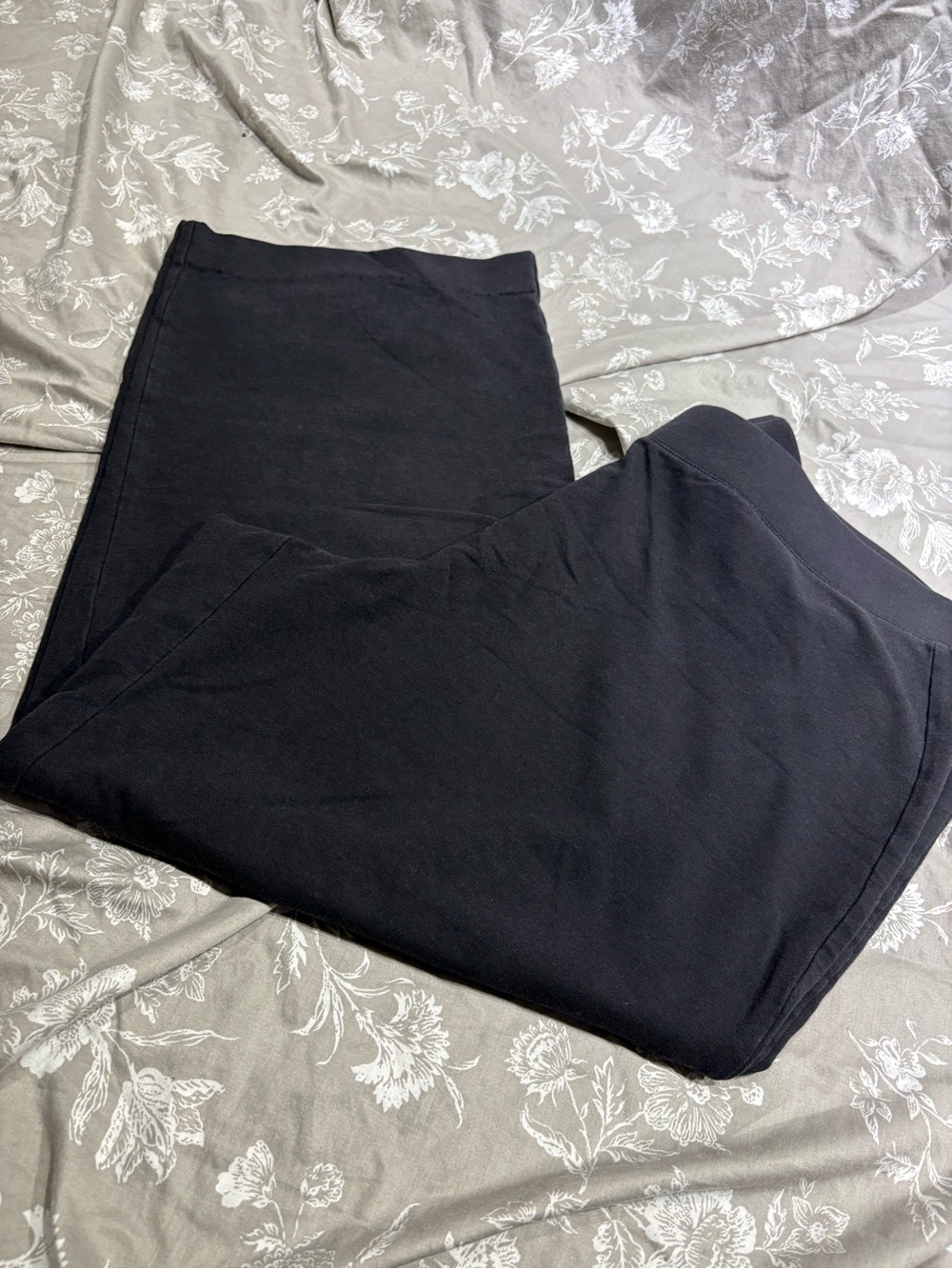 Talbots T by black wide leg lounge pants elastic waist 2X